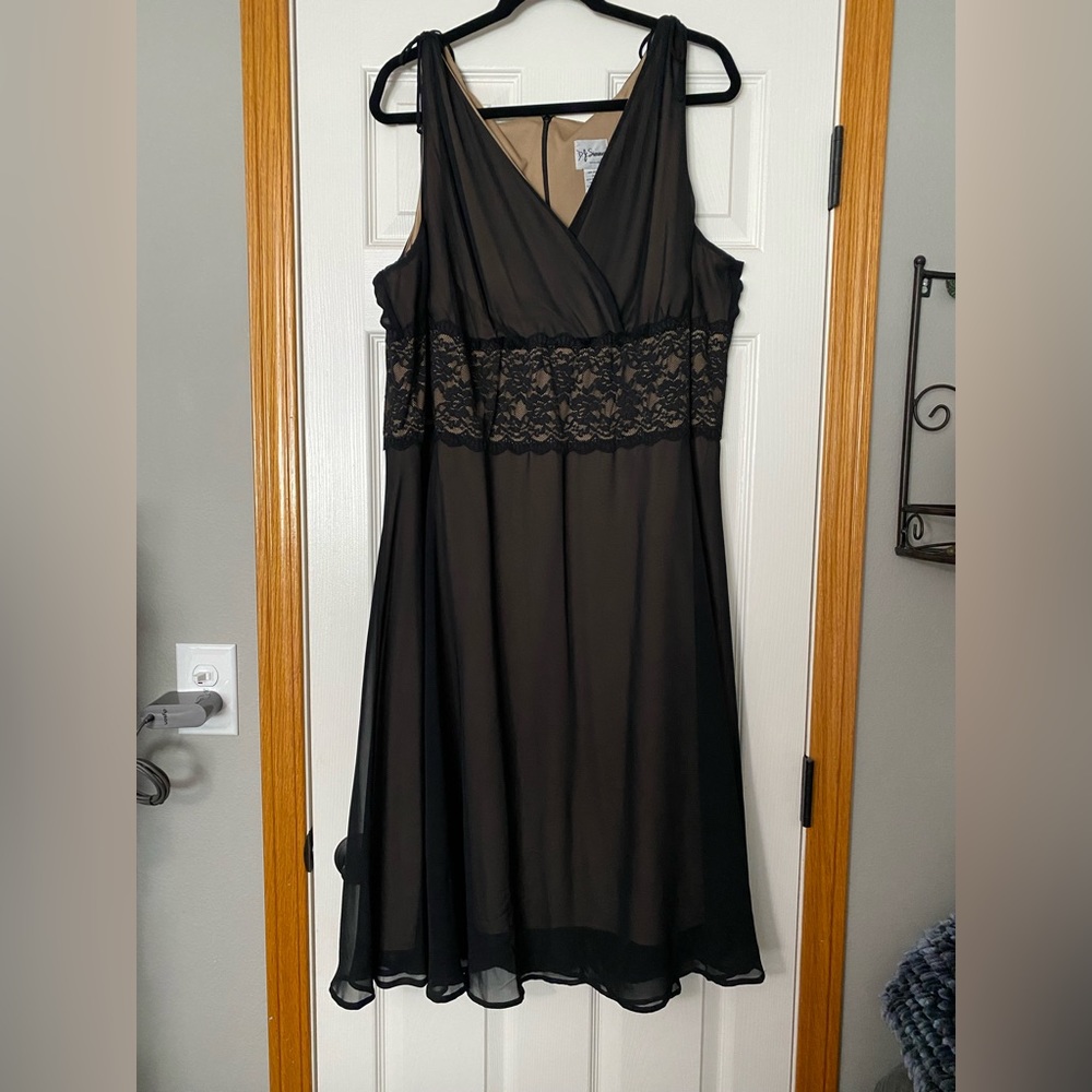 Black and beige cocktail dress
